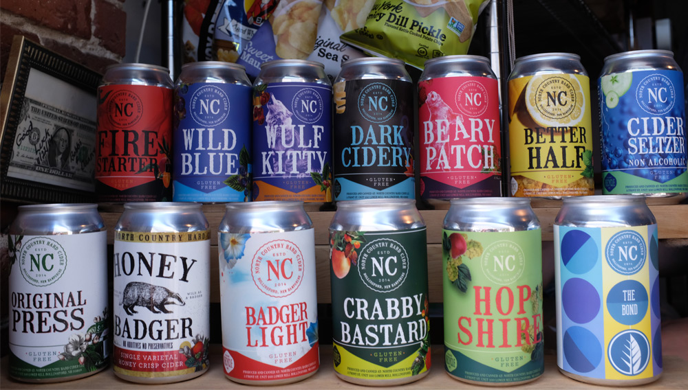 North Country Hard Cider Company’s canned cider portfolio (source: Elva Ellen Kowald)