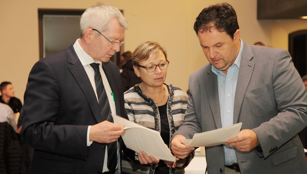 Landrat Johann Kalb (li.), Inge Werb (Wirtschaftsförderung) und Thomas Reichert (Tourismus), vom Landratsamt Bamberg