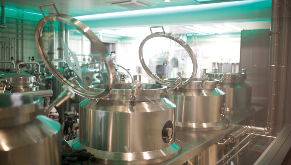 Abb. 2 Das Vier-Geräte-Sudhaus bietet eine Vielzahl an Experimentiermöglichkeiten in Sachen Hopfen