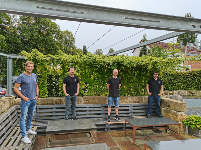 (v.l.) Brauereichef Jeff Maisel, Biersommelier Michael König, Hobbybrauer Christoph Wolfrum und Braumeister Markus Briemle