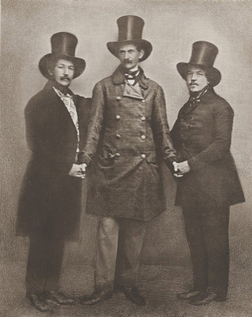 (v.li.) Gabriel Sedlmayr d.J., Anton Dreher und Georg Lederer, 1839 (Foto: Stadtarchiv München, DE-1992-NL-SED-F-F-9 https://www.historisches-lexikon-bayerns.de/Lexikon/Datei:Sedlmayr_Dreher_Lederer.jpg)